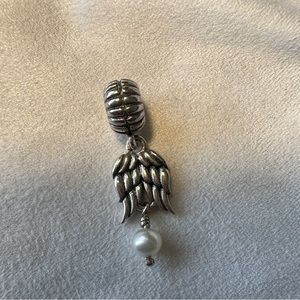 Pandora Authentic guardian angel Dangle Charm - Silver  & fresh water pearl.
